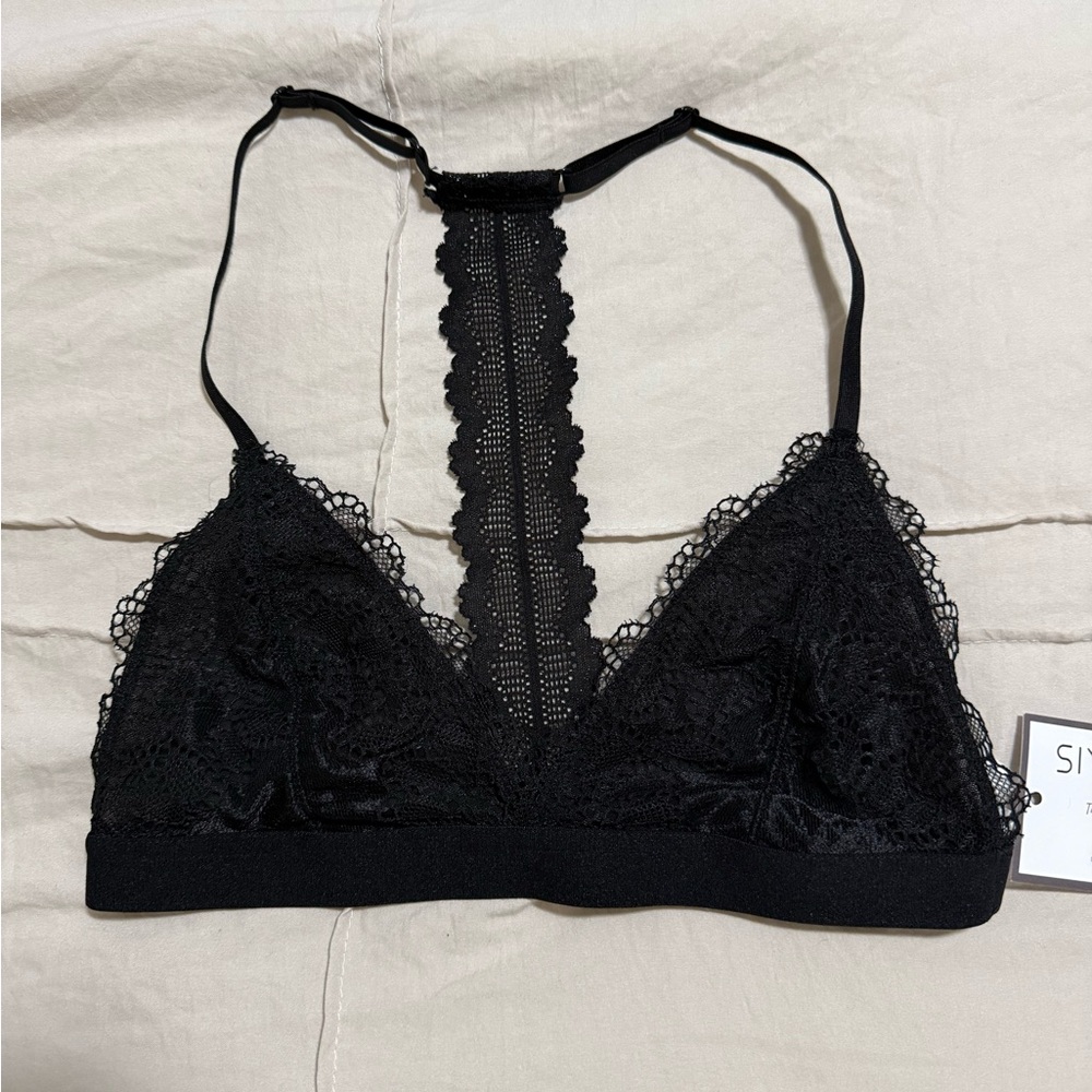 Simplicity Black Lace Bralette with Racerback